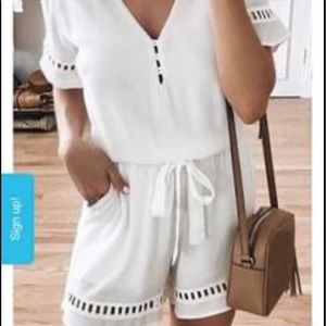 White womens romper